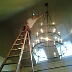 We install all types of light fixtures including chandeliers, ceiling fans, and recessed cans. 
